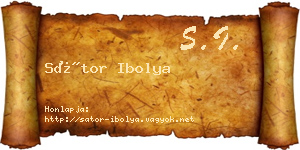 Sátor Ibolya névjegykártya