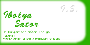 ibolya sator business card